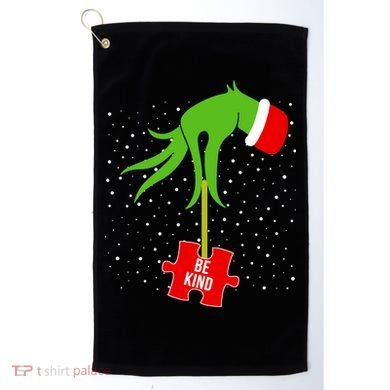 Autism Puzzle Piece Naughty Santa Golf Towel