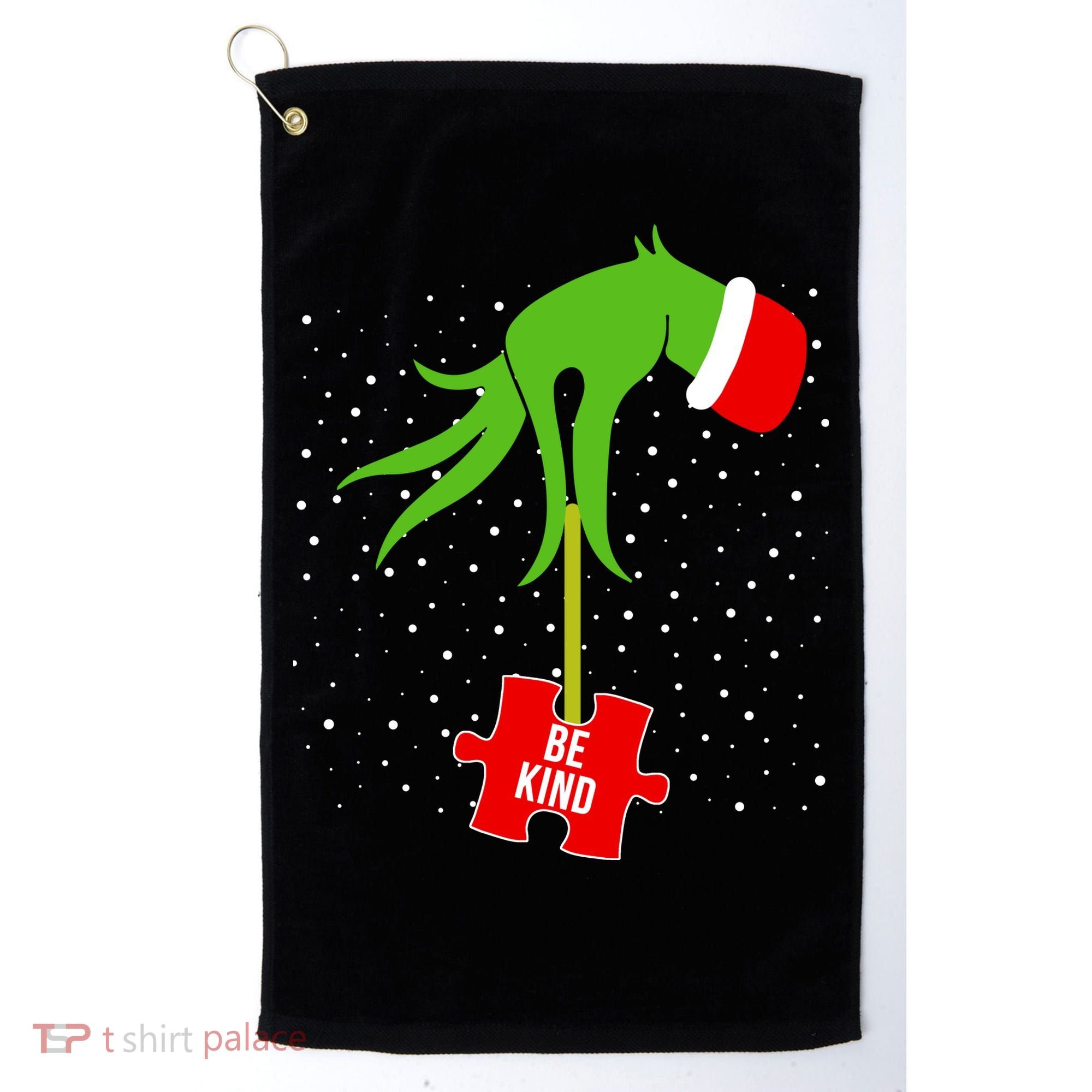 Autism Puzzle Piece Naughty Santa Golf Towel