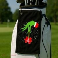 Autism Puzzle Piece Naughty Santa Golf Towel thumb 2