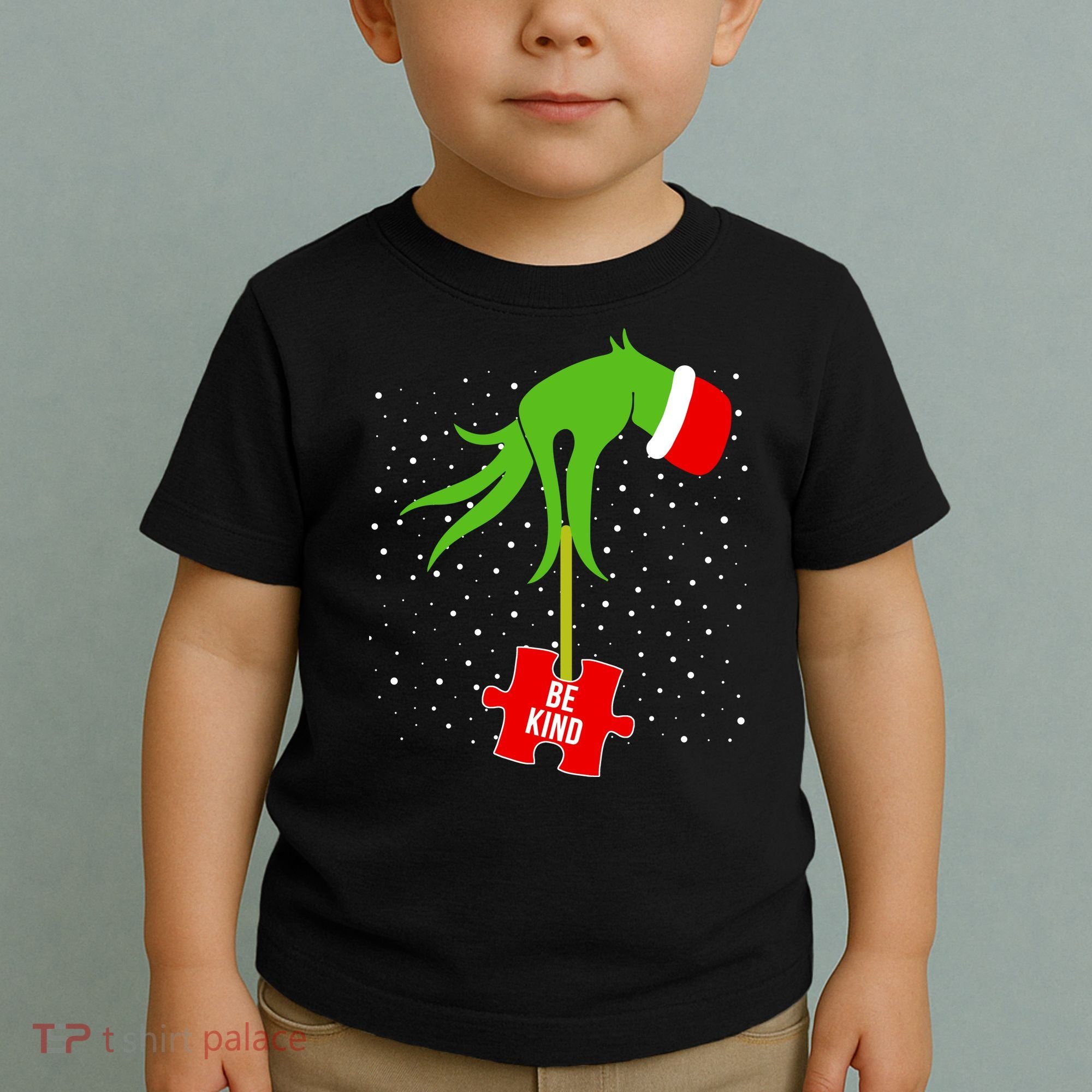 Autism Puzzle Piece Naughty Santa Toddler T-Shirt