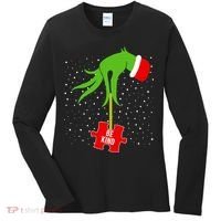 Autism Puzzle Piece Naughty Santa Women's Long Sleeve Shirt thumb 0