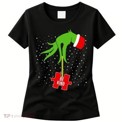 Autism Puzzle Piece Naughty Santa Women's T-Shirt