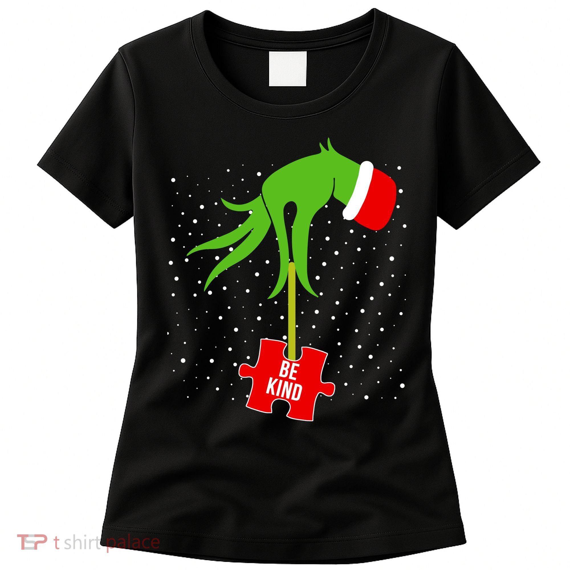 Autism Puzzle Piece Naughty Santa Women's T-Shirt