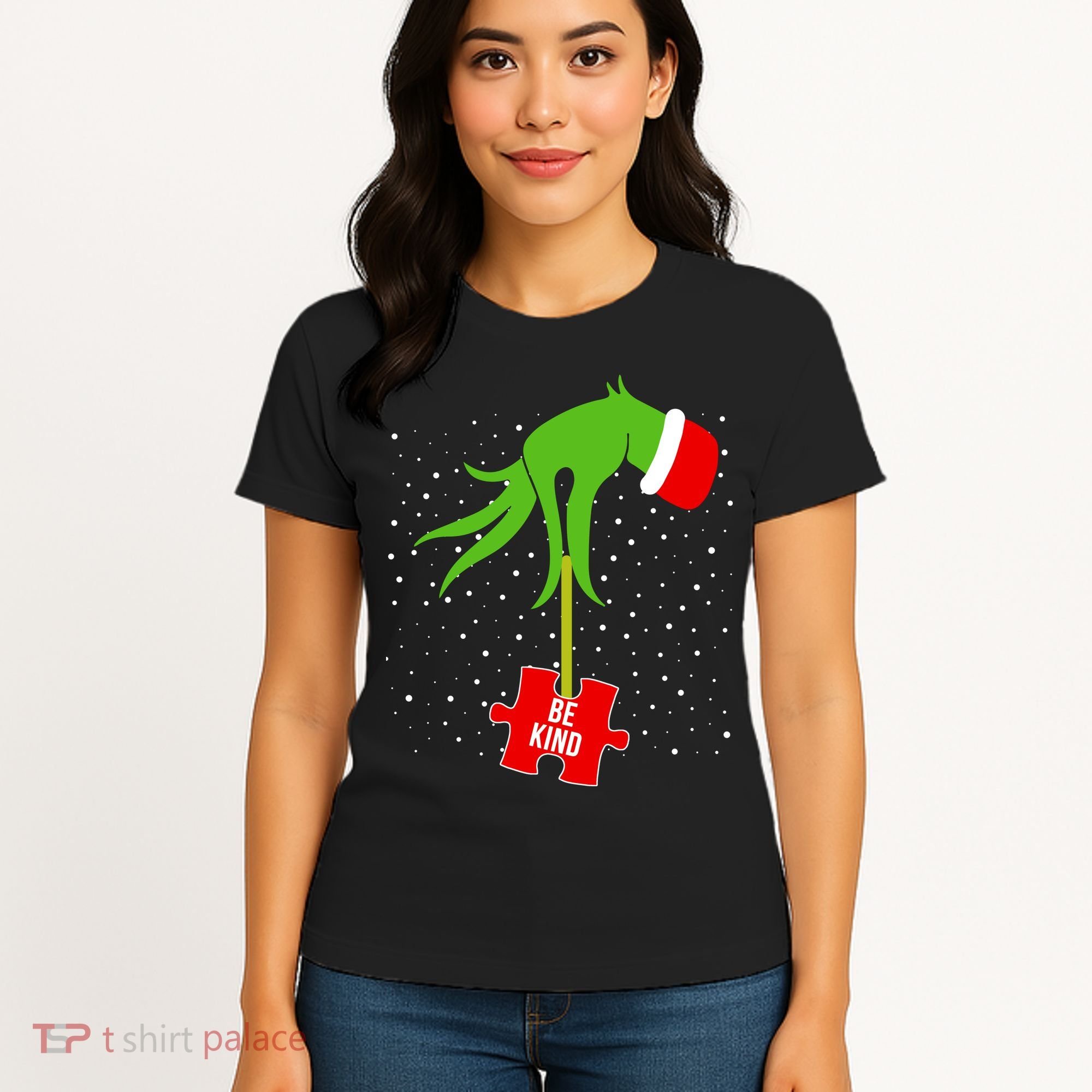Autism Puzzle Piece Naughty Santa Women's T-Shirt