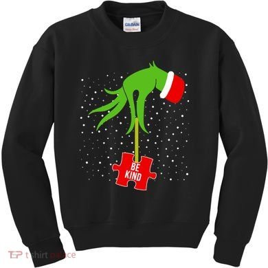 Autism Puzzle Piece Naughty Santa Kids Sweatshirt
