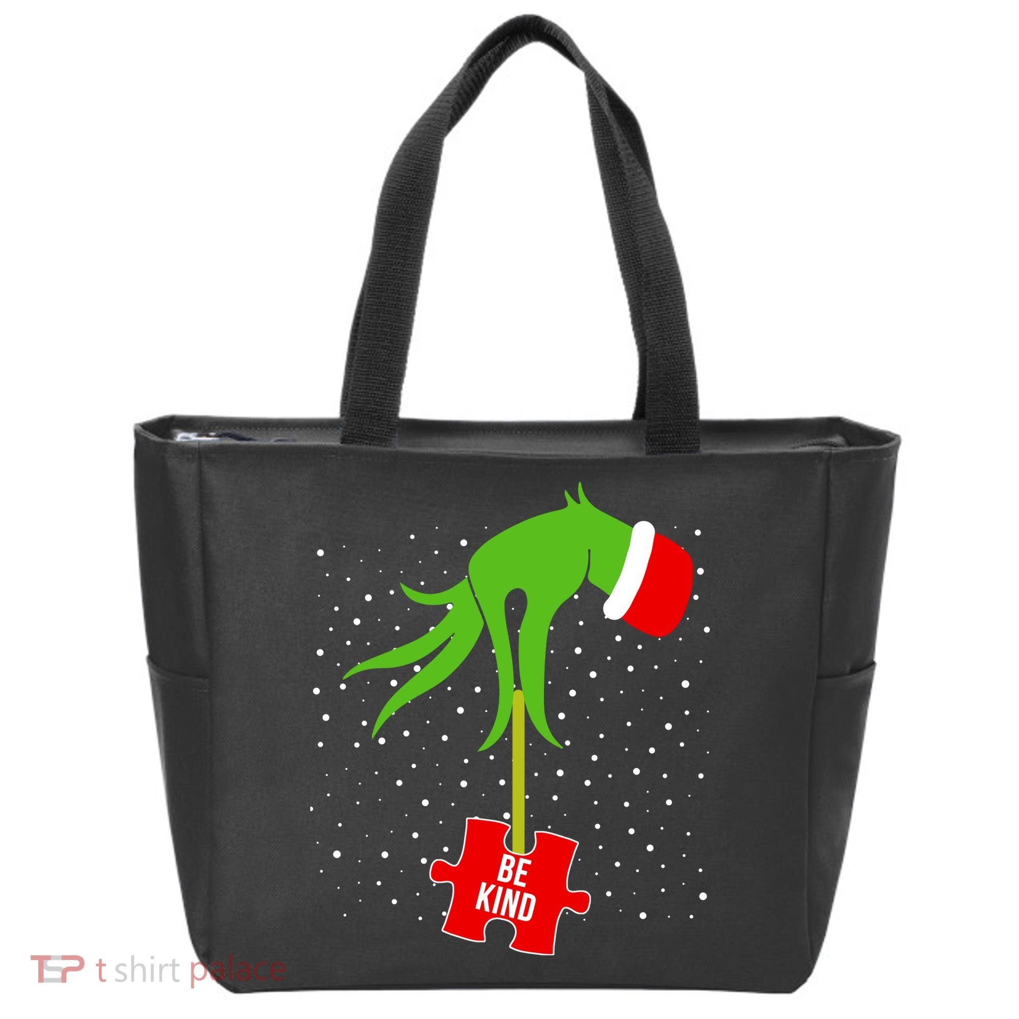 Autism Puzzle Piece Naughty Santa Tote Bag