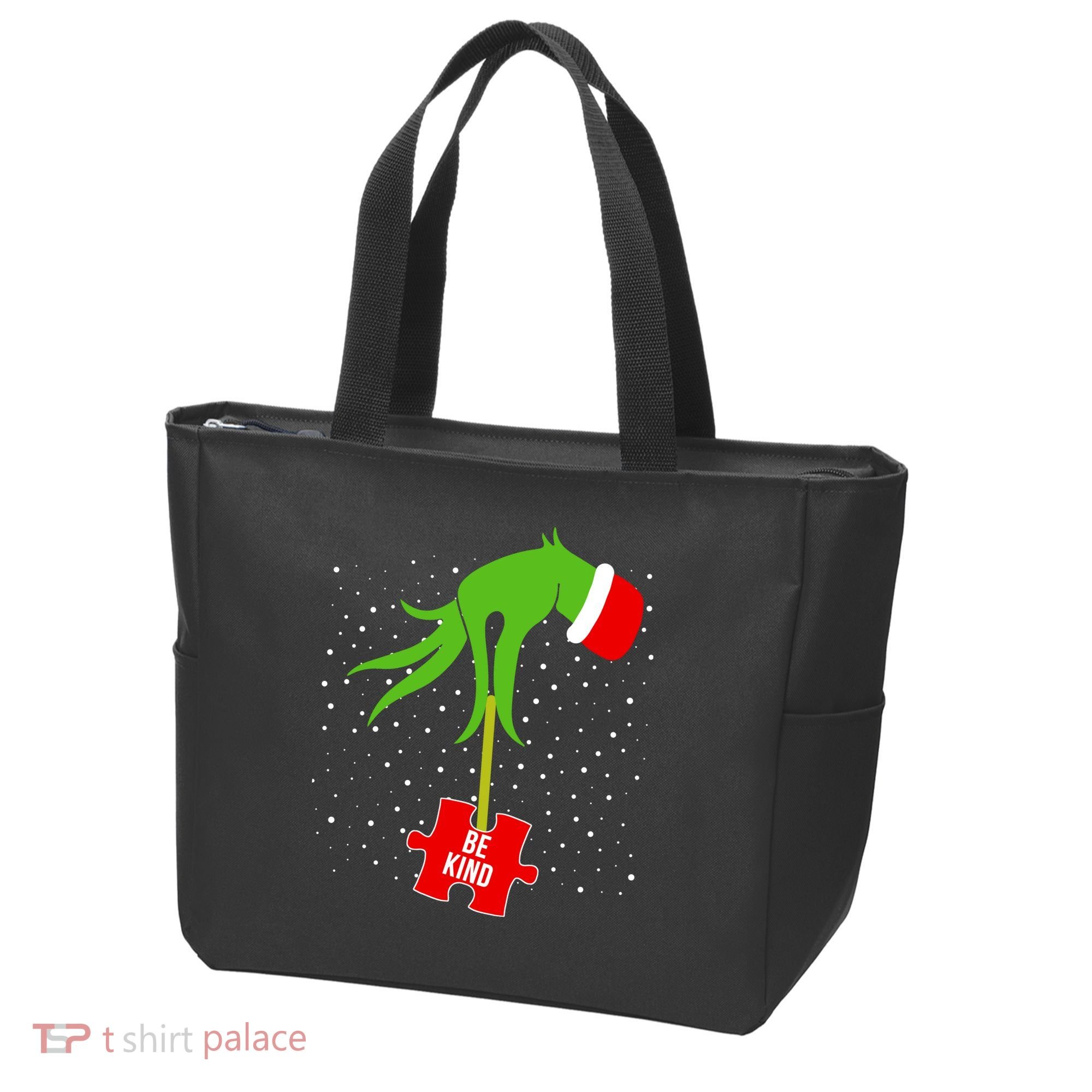 Autism Puzzle Piece Naughty Santa Tote Bag