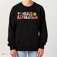 Groovy Retro Jesus Revolution Love Like Jesus Christian Women's Sweatshirt thumb 0