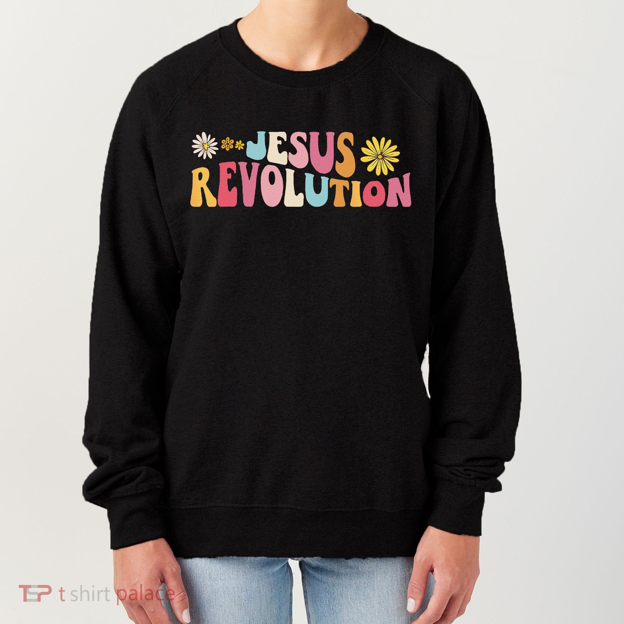 Groovy Retro Jesus Revolution Love Like Jesus Christian Women's Sweatshirt
