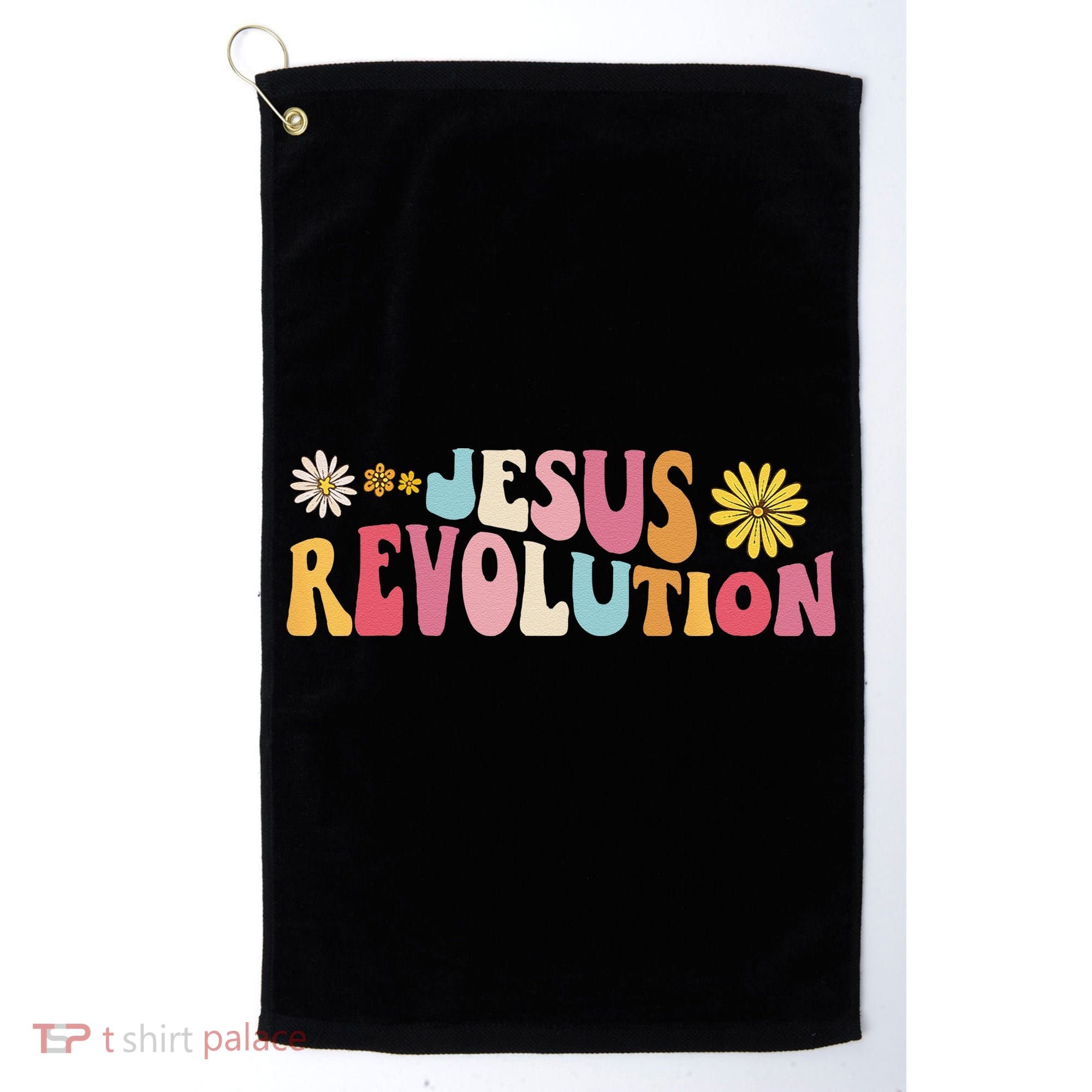 Groovy Retro Jesus Revolution Love Like Jesus Christian Golf Towel