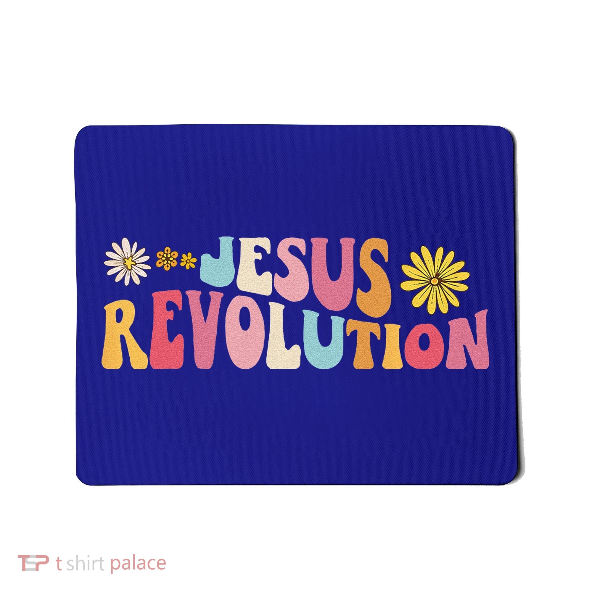 Groovy Retro Jesus Revolution Love Like Jesus Christian Mousepad