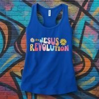 Groovy Retro Jesus Revolution Love Like Jesus Christian Women's Tank Top thumb 3
