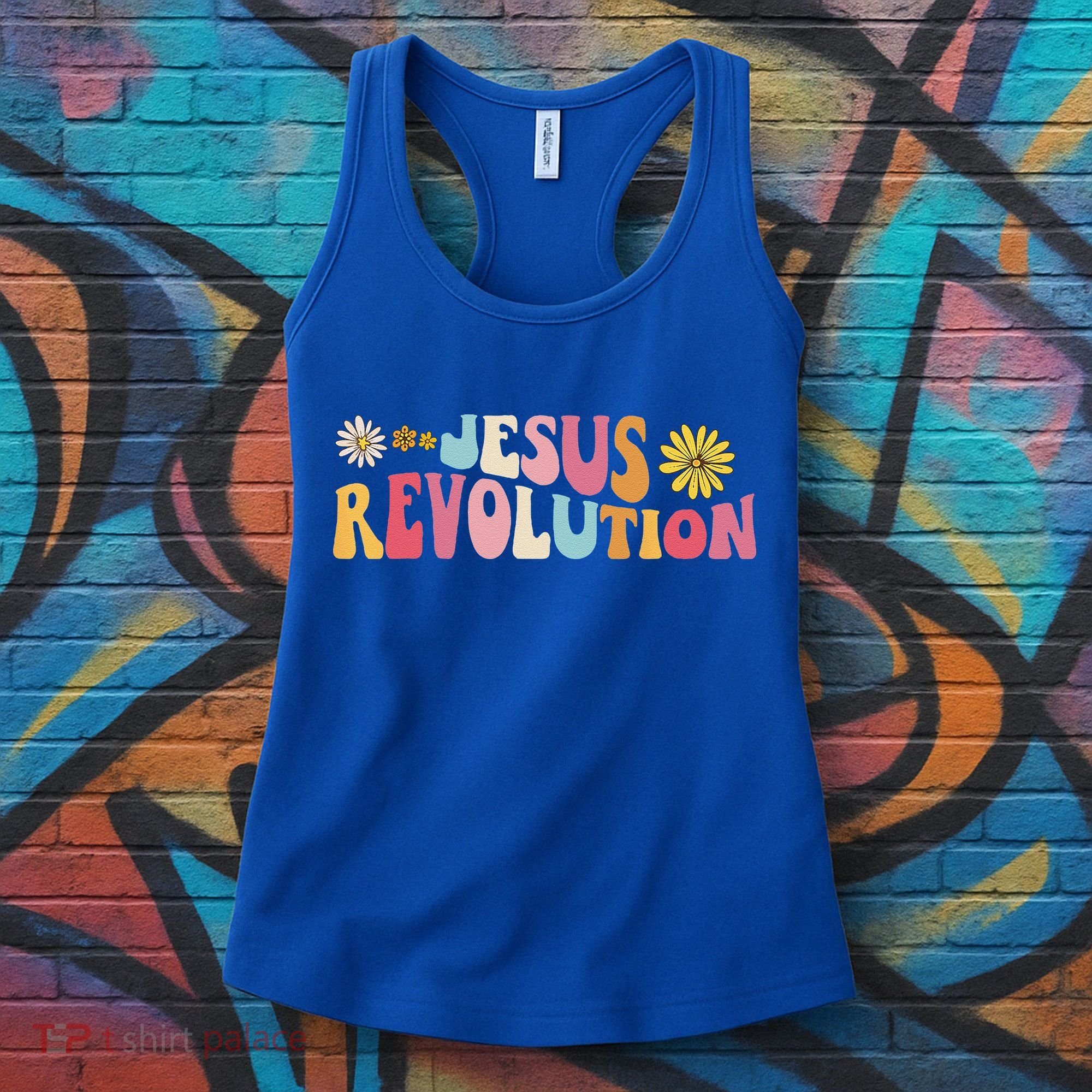Groovy Retro Jesus Revolution Love Like Jesus Christian Women's Tank Top