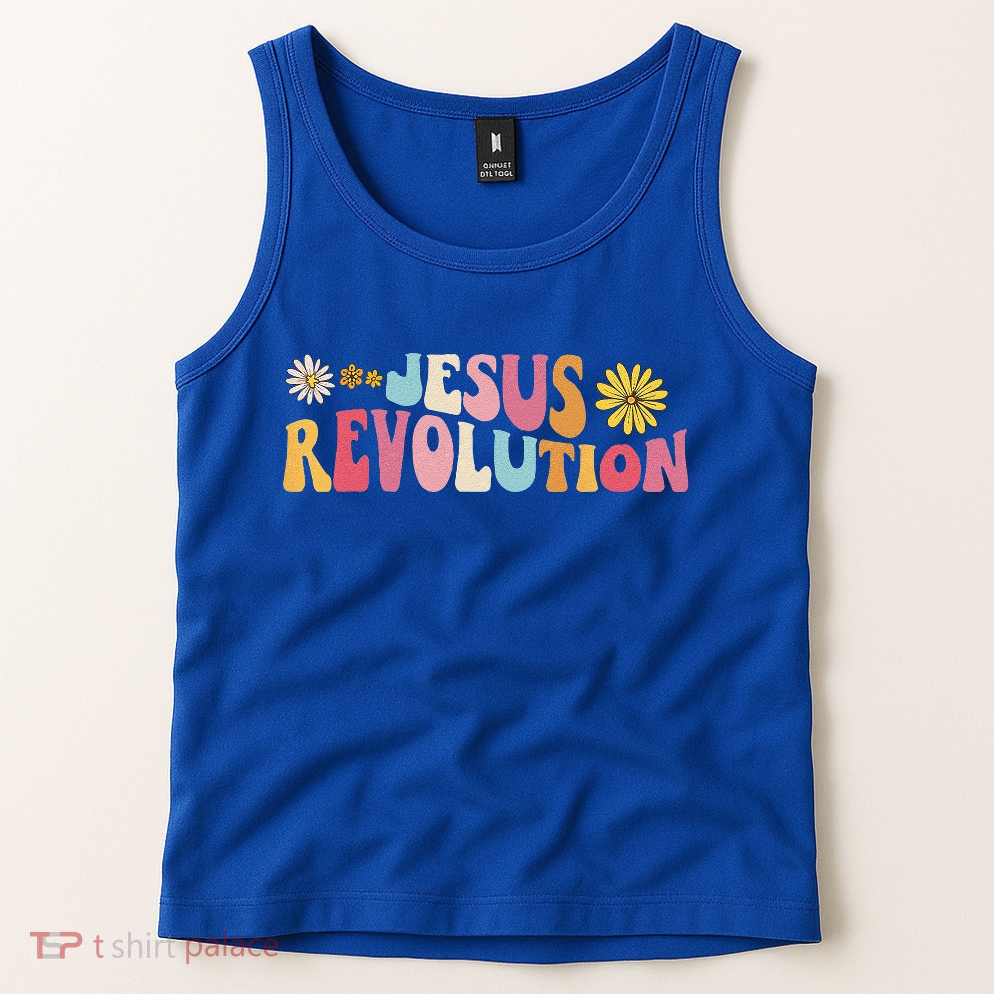 Groovy Retro Jesus Revolution Love Like Jesus Christian Tank Top