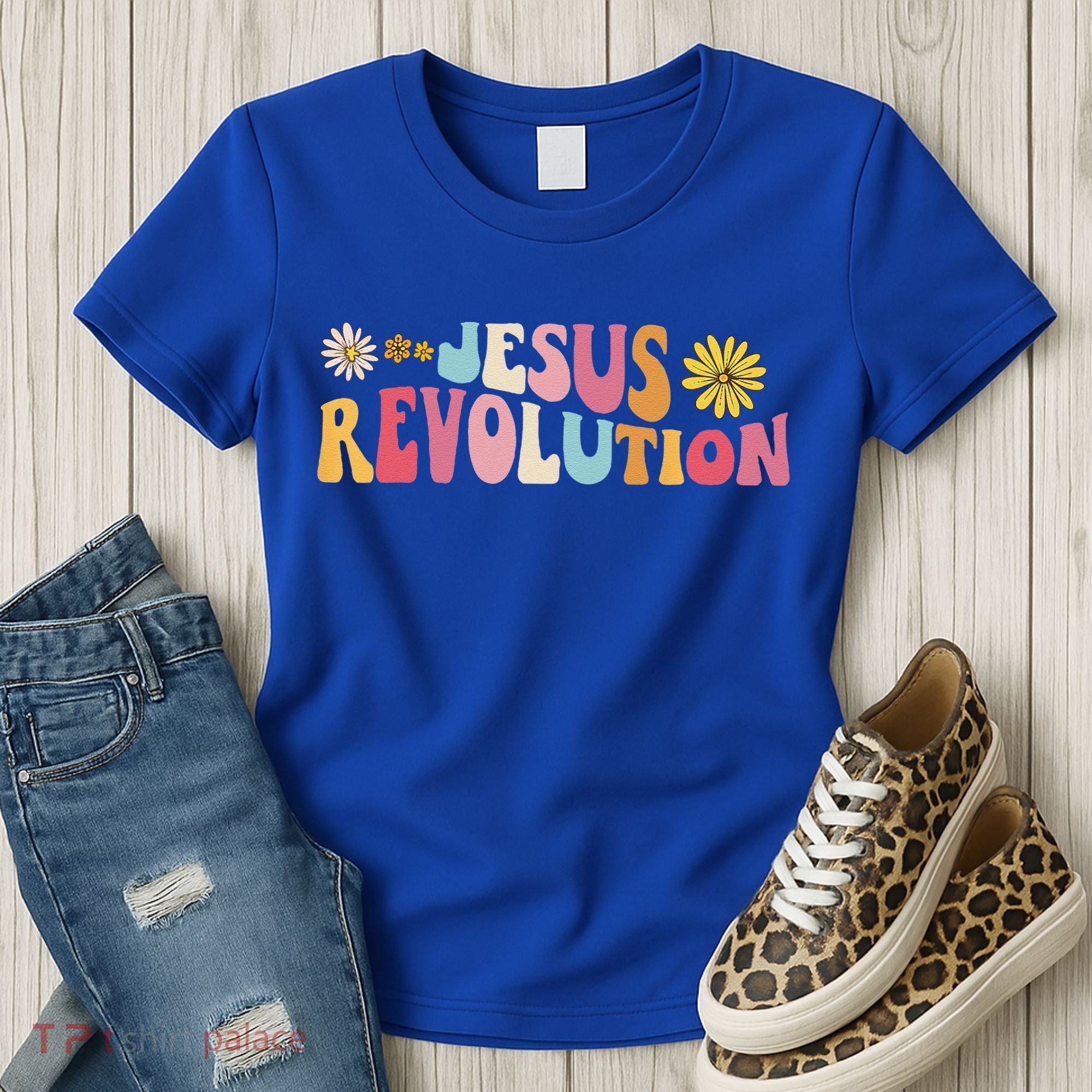 Groovy Retro Jesus Revolution Love Like Jesus Christian Women's T-Shirt