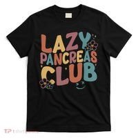 Groovy Retro Lazy Pancreas Club Type 1 Diabetes Awareness T-Shirt thumb 0