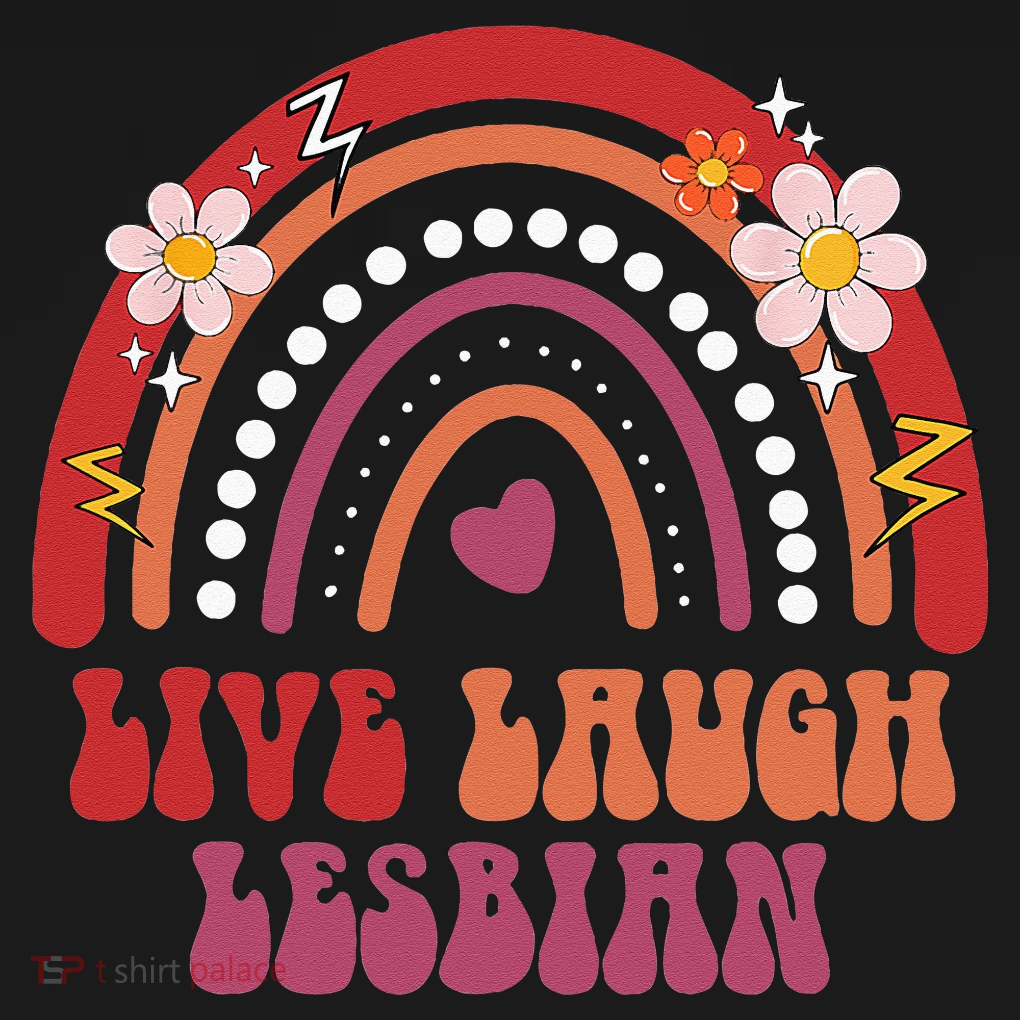 Groovy Retro Live Laugh Lesbian Pride LGBTQ+ Pride Month Bucket Hat