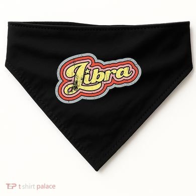 Groovy Retro Libra Zodiac Scales September October Birthday USA-Made Doggie Bandana