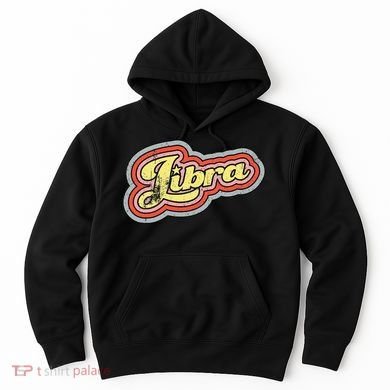 Groovy Retro Libra Zodiac Scales September October Birthday Hoodie