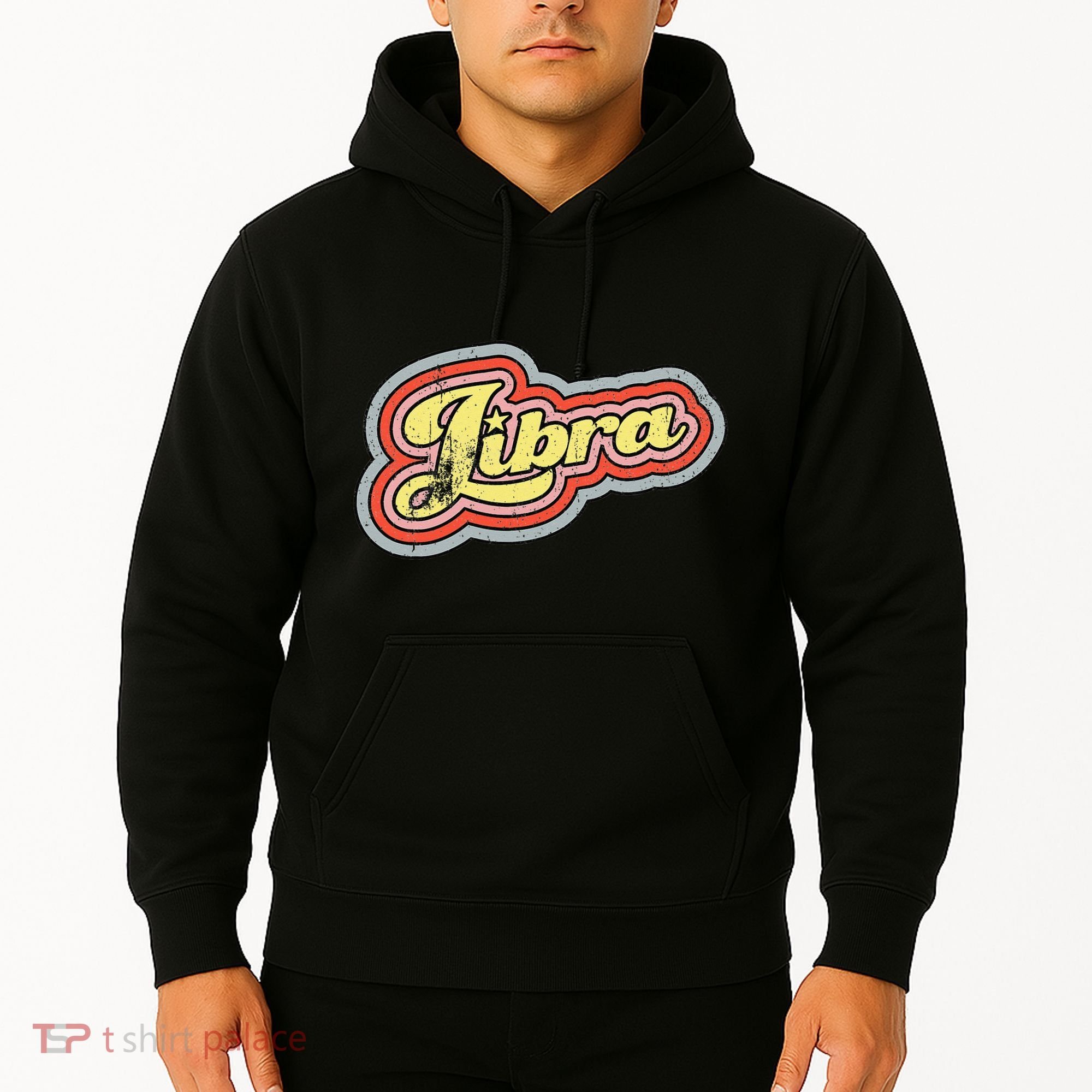 Groovy Retro Libra Zodiac Scales September October Birthday Hoodie