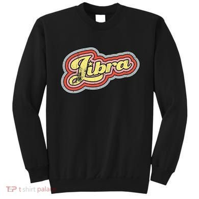 Groovy Retro Libra Zodiac Scales September October Birthday Sweatshirt