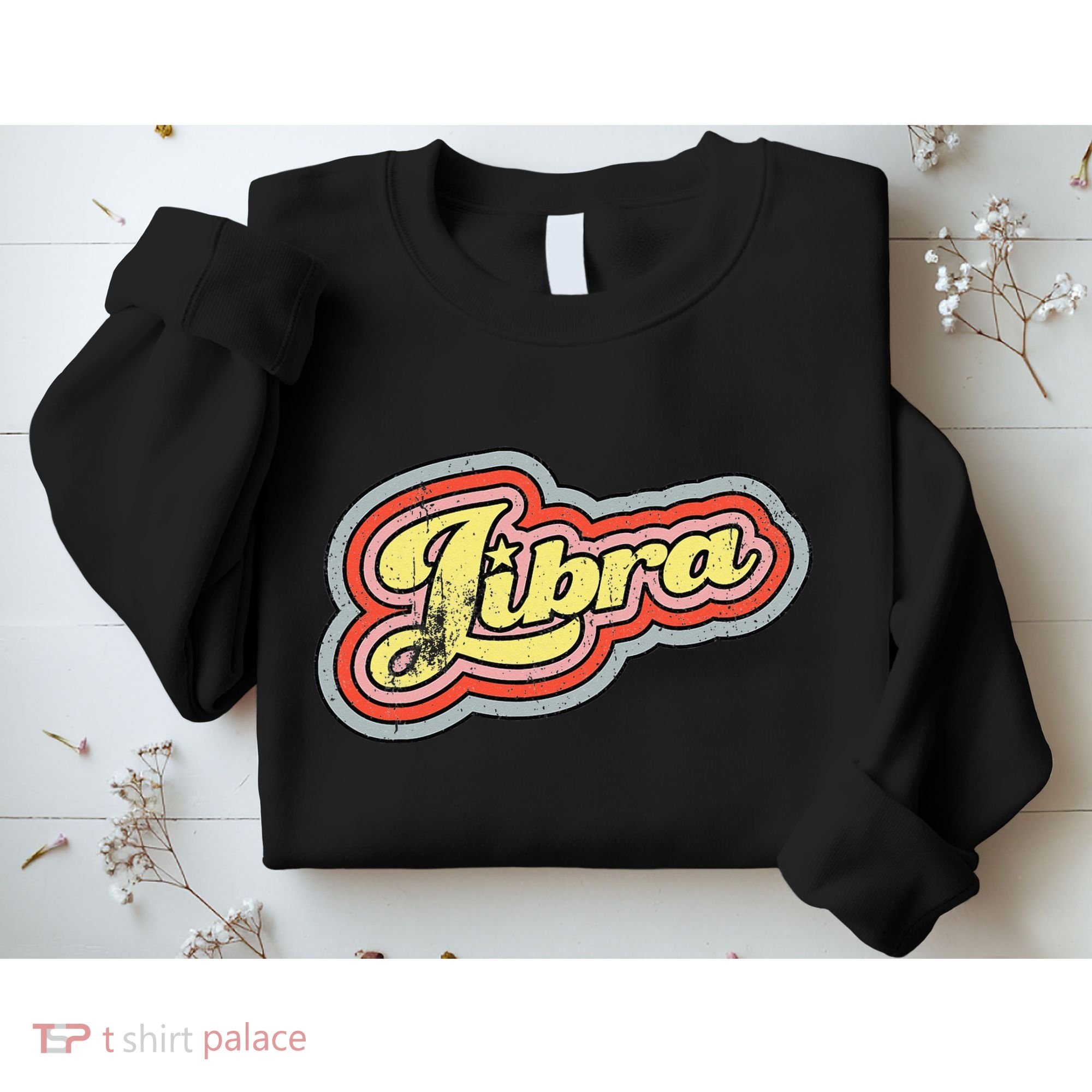 Groovy Retro Libra Zodiac Scales September October Birthday Sweatshirt