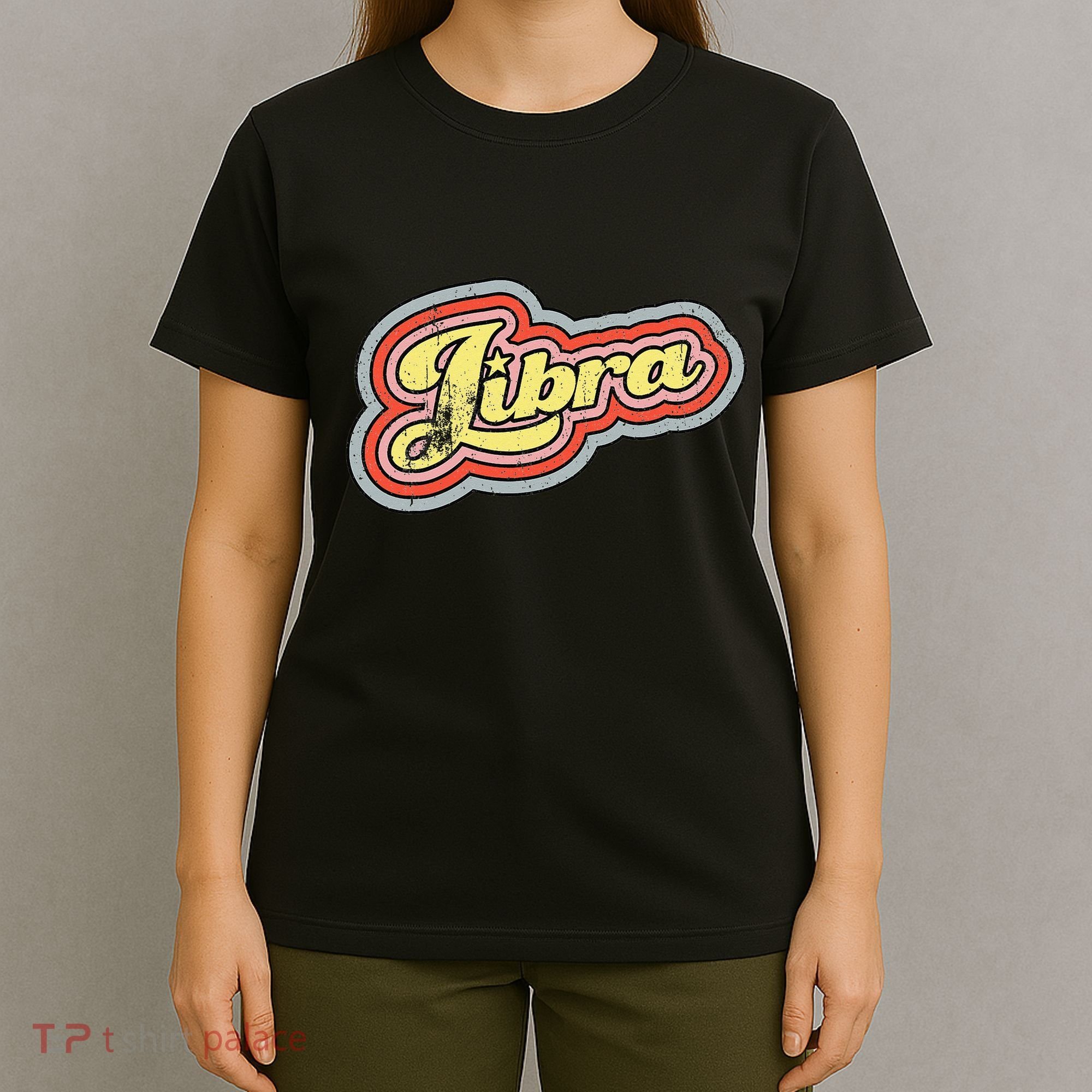 Groovy Retro Libra Zodiac Scales September October Birthday T-Shirt