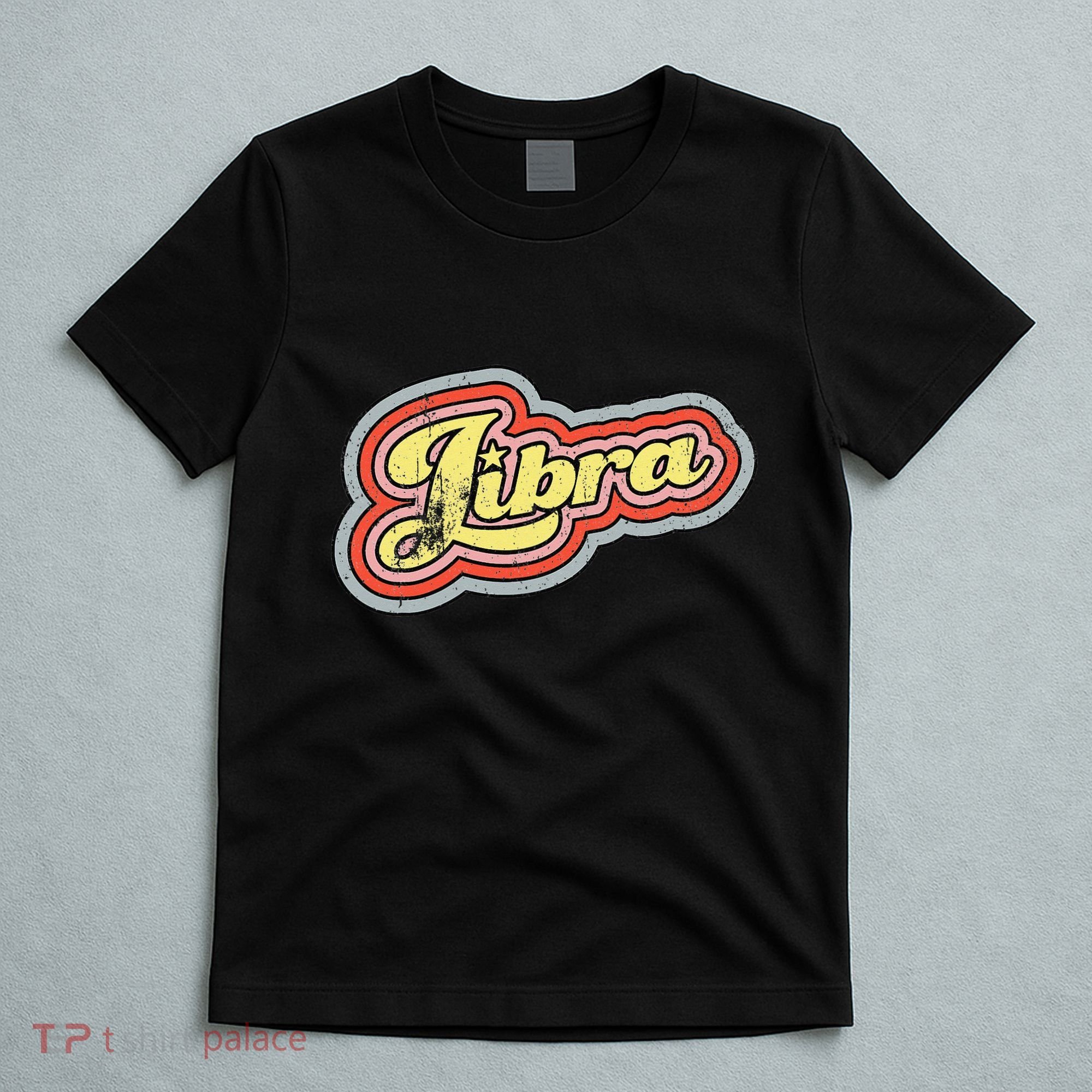 Groovy Retro Libra Zodiac Scales September October Birthday T-Shirt