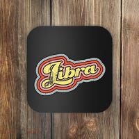 Groovy Retro Libra Zodiac Scales September October Birthday Coaster thumb 0