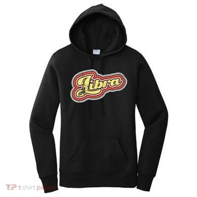 Groovy Retro Libra Zodiac Scales September October Birthday Women's Hoodie
