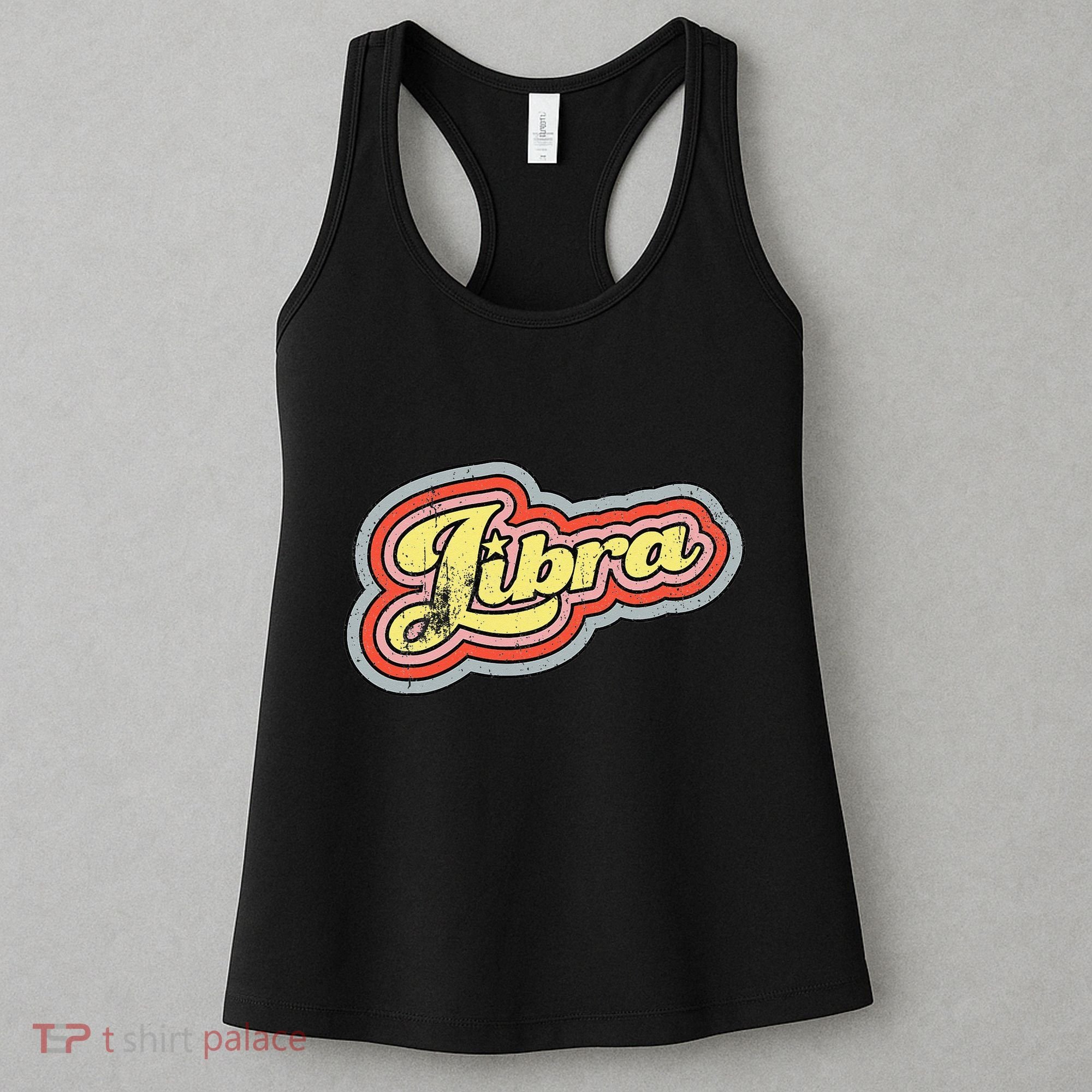 Groovy Retro Libra Zodiac Scales September October Birthday Women's Tank Top