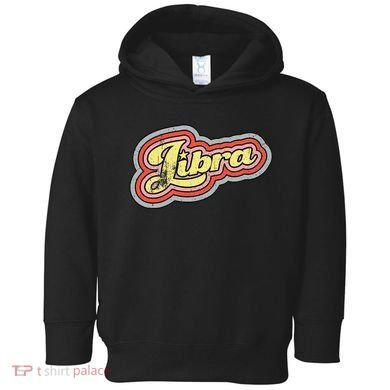 Groovy Retro Libra Zodiac Scales September October Birthday Toddler Hoodie