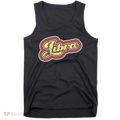 Groovy Retro Libra Zodiac Scales September October Birthday Tank Top