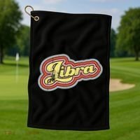 Groovy Retro Libra Zodiac Scales September October Birthday Golf Towel thumb 1