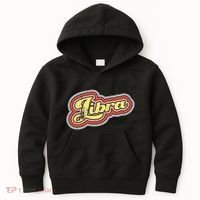 Groovy Retro Libra Zodiac Scales September October Birthday Kids Hoodie thumb 0