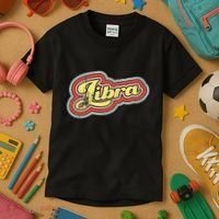 Groovy Retro Libra Zodiac Scales September October Birthday Kids T-Shirt thumb 3