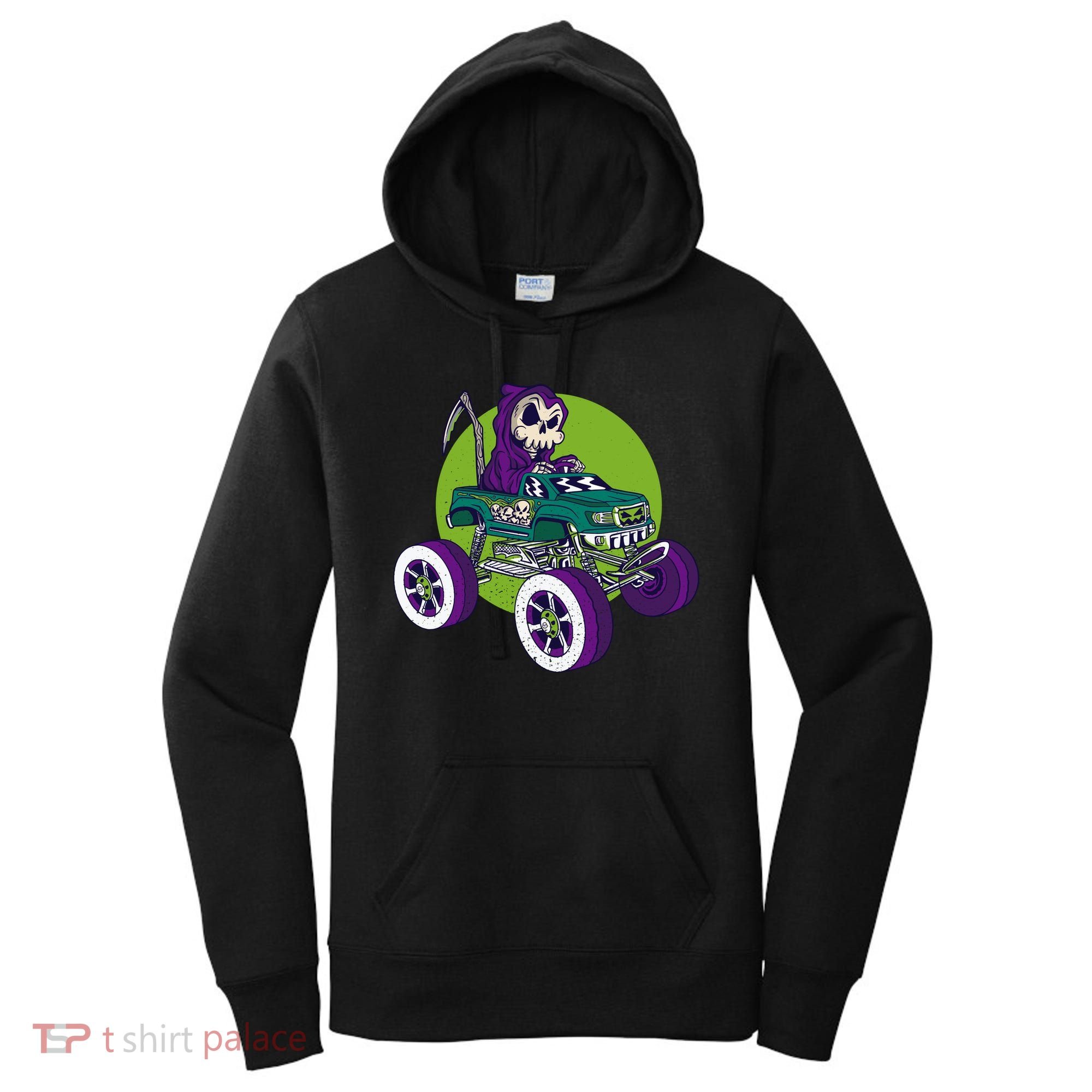 Grim Reaper Monster Truck Women's Hoodie