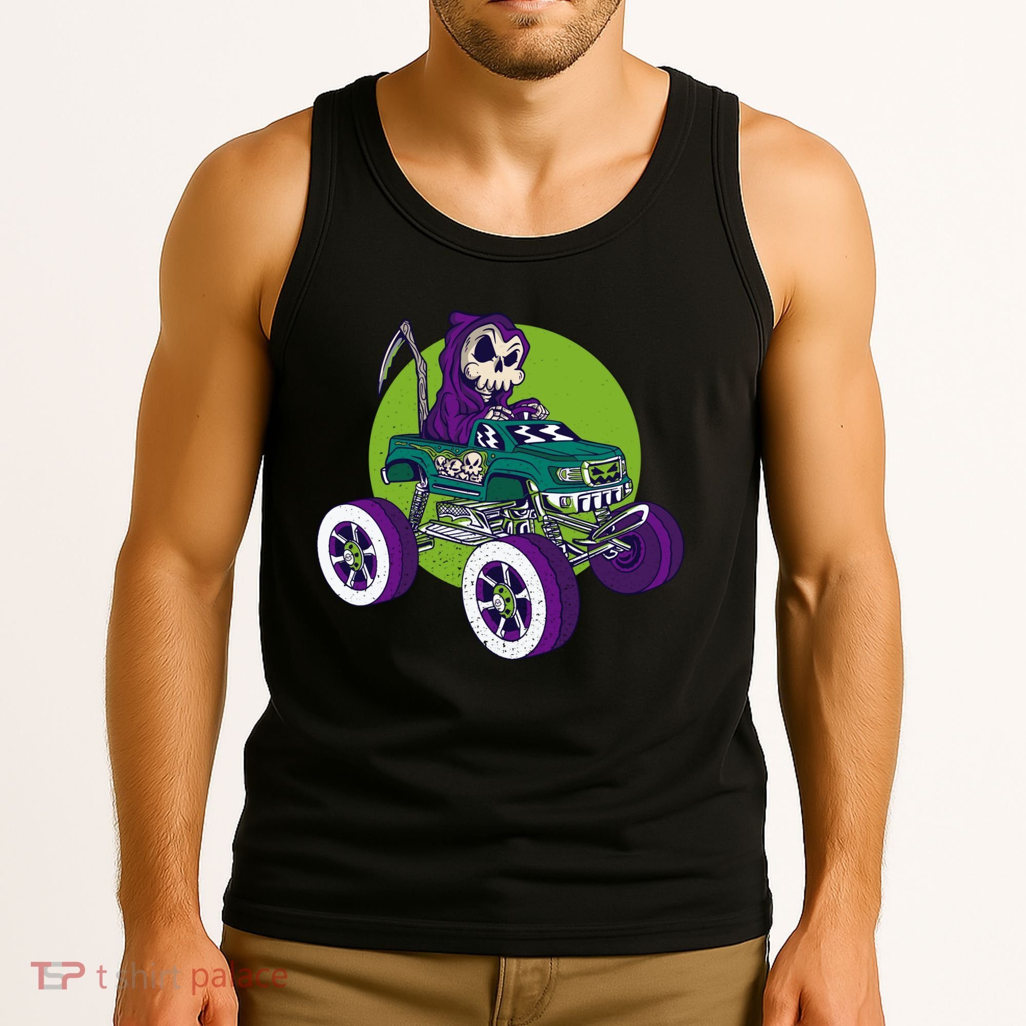 Grim Reaper Monster Truck Tank Top