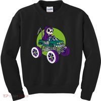 Grim Reaper Monster Truck Kids Sweatshirt thumb 0