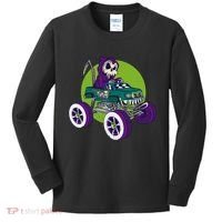 Grim Reaper Monster Truck Kids Long Sleeve Shirt thumb 0