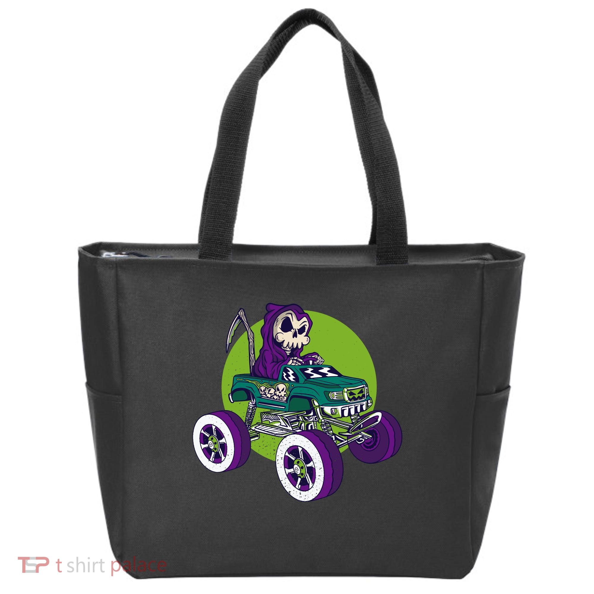 Grim Reaper Monster Truck Tote Bag