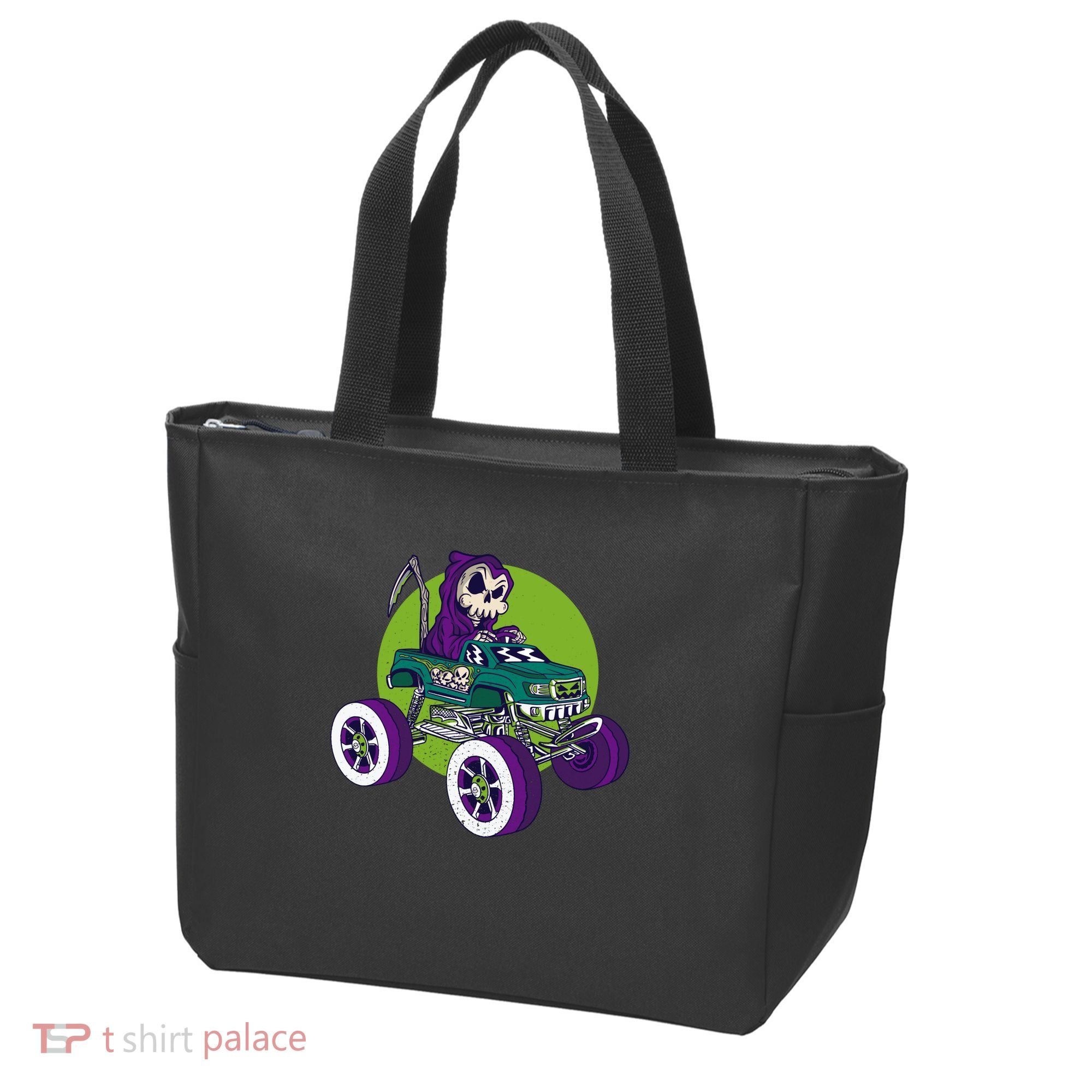 Grim Reaper Monster Truck Tote Bag