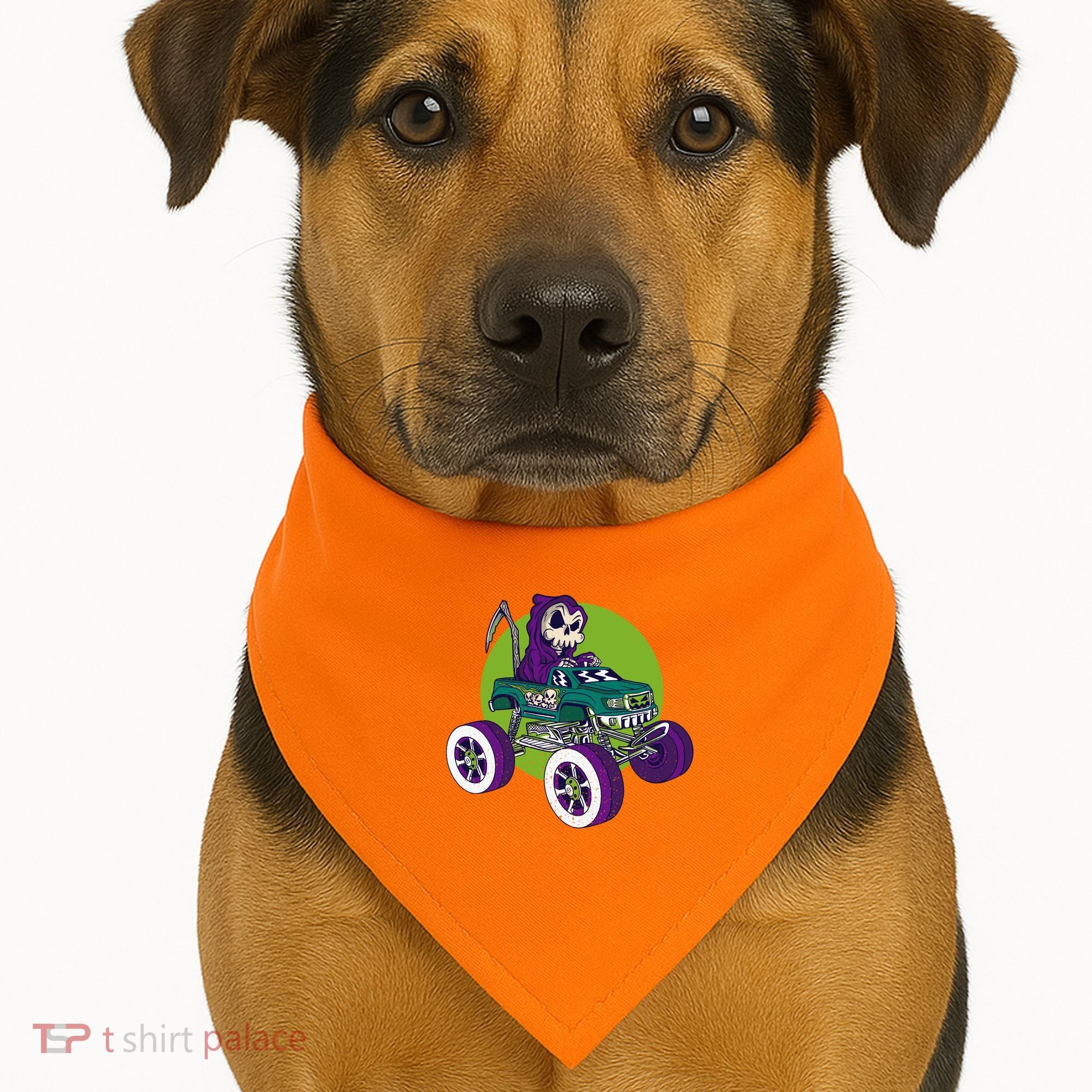 Grim Reaper Monster Truck USA-Made Doggie Bandana
