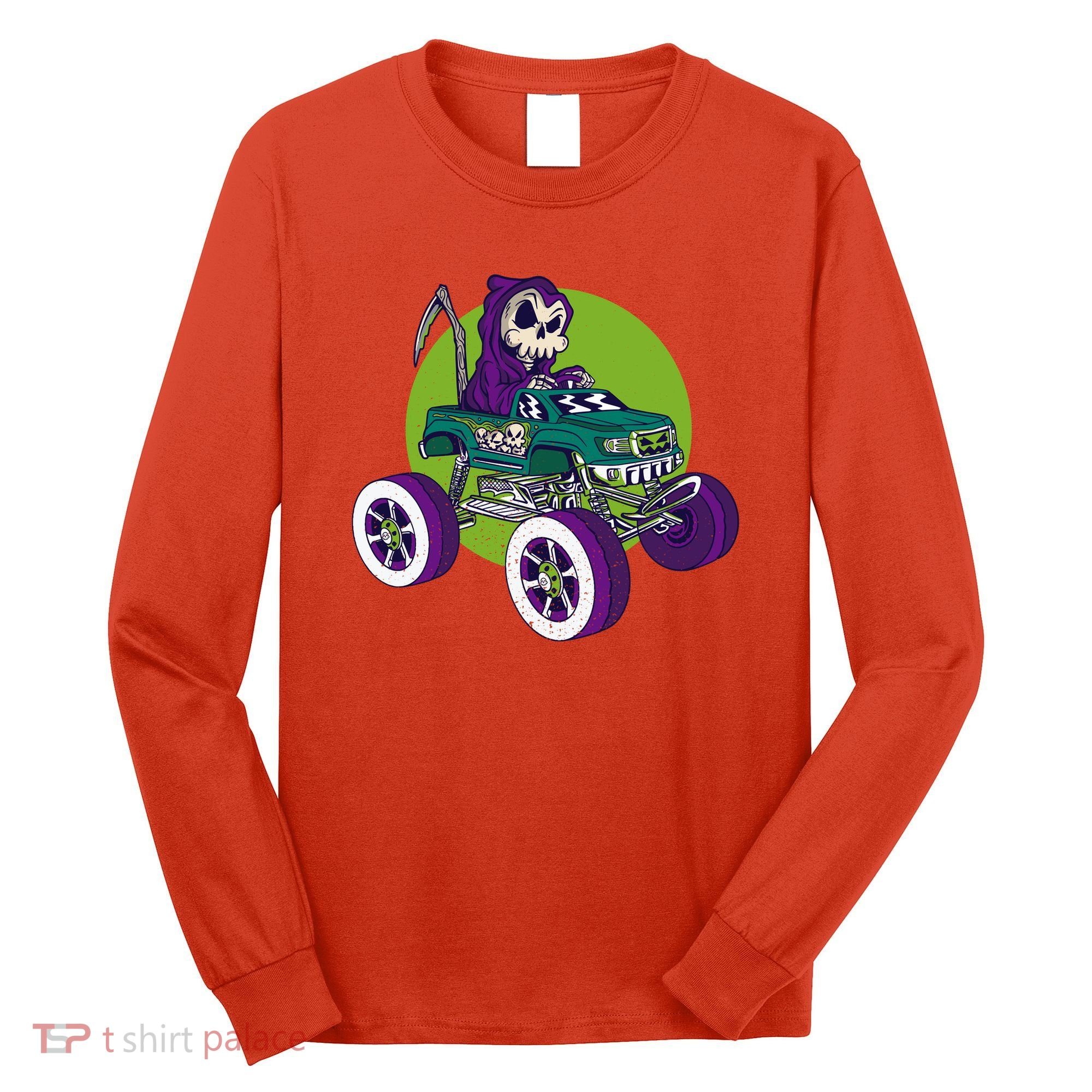 Grim Reaper Monster Truck Long Sleeve Shirt
