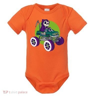 Grim Reaper Monster Truck Baby Bodysuit