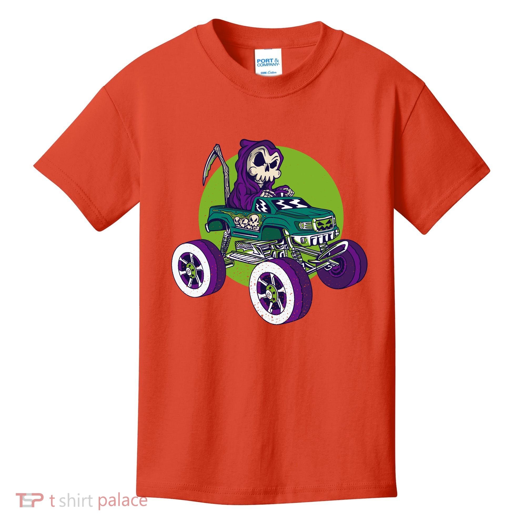 Grim Reaper Monster Truck Kids T-Shirt