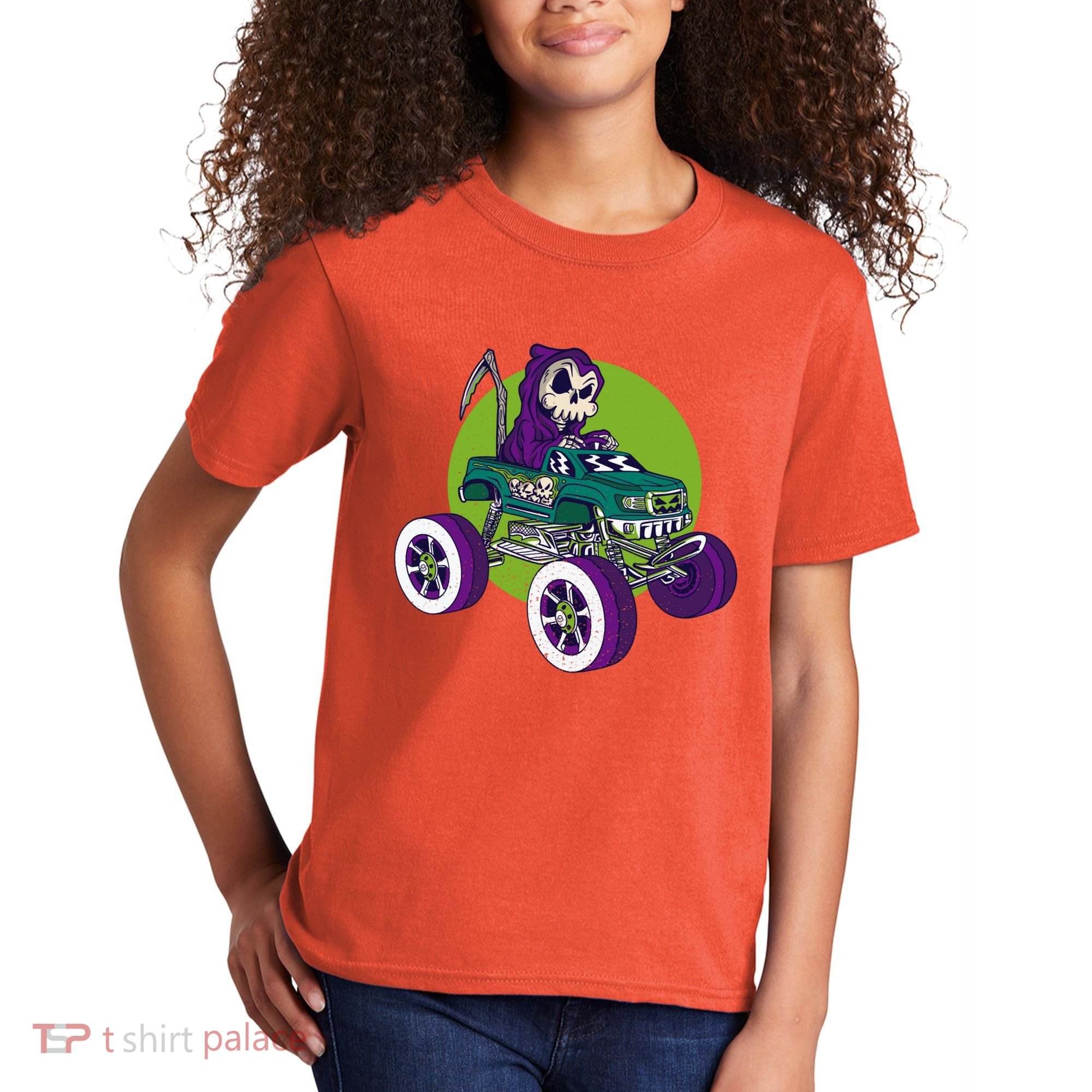 Grim Reaper Monster Truck Kids T-Shirt