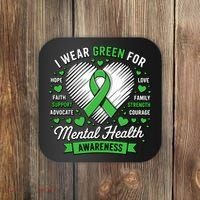 Green Ribbon Mental Health Awareness Month Support Coaster thumb 0