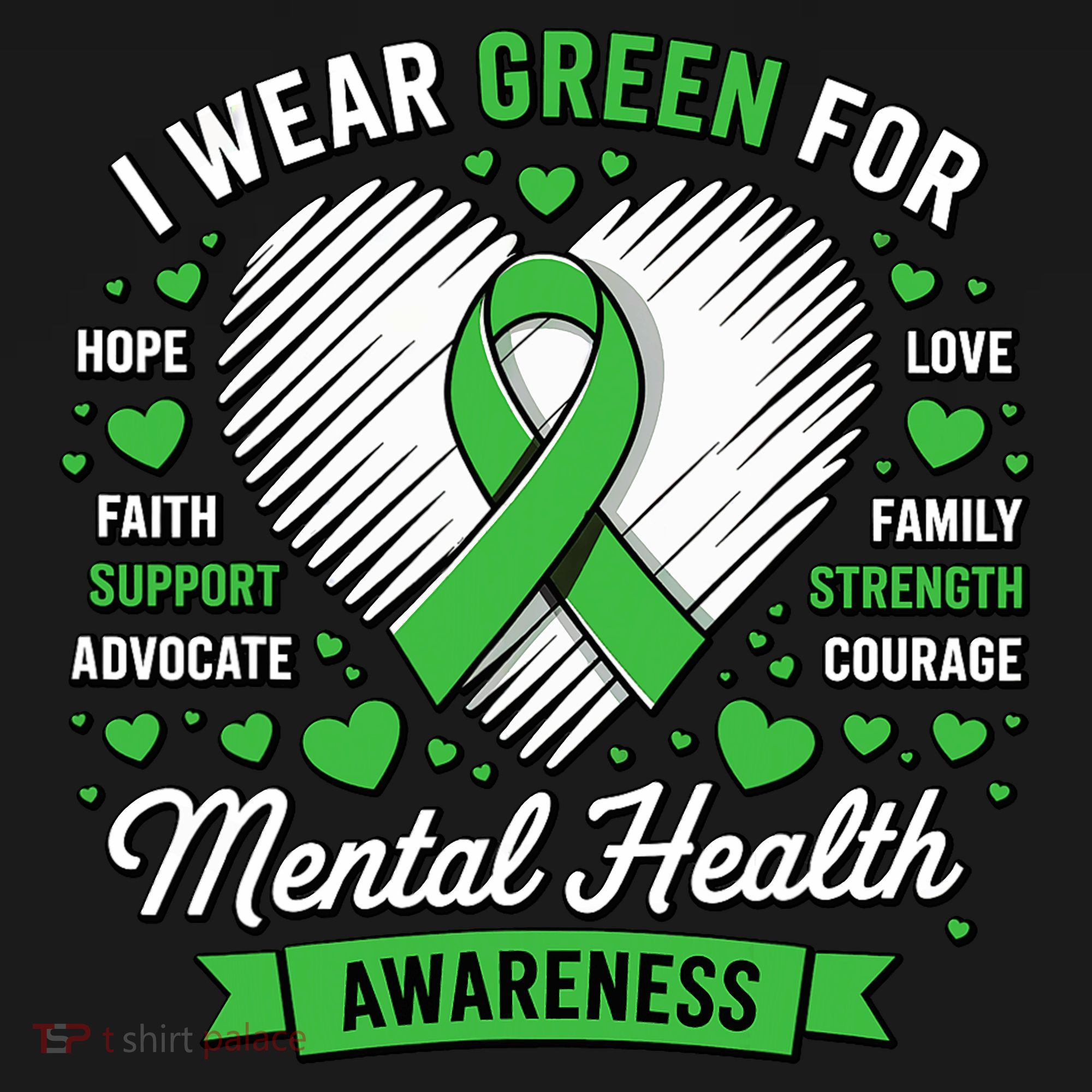 Green Ribbon Mental Health Awareness Month Support Coaster