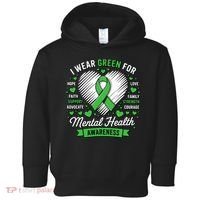 Green Ribbon Mental Health Awareness Month Support Toddler Hoodie thumb 0